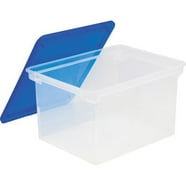 Storex Plastic File Tote Storage Box, Letter/Legal, Snap-On Lid, Clear ...