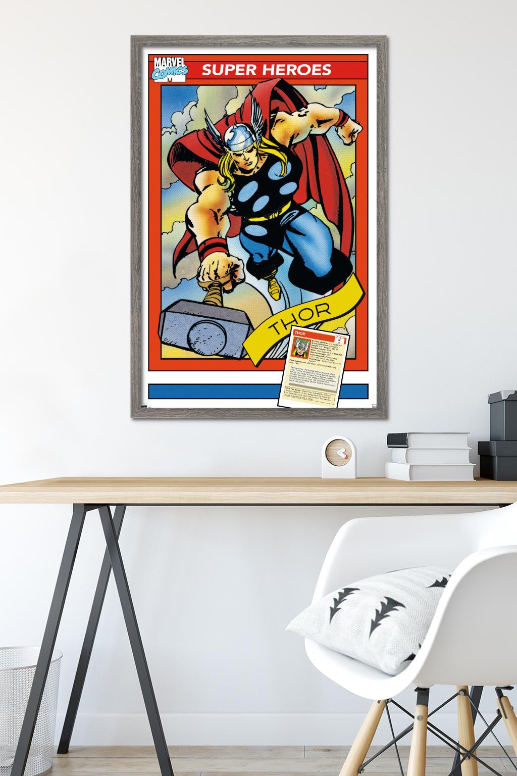 Marvel Trading Cards - Thor Wall Poster, 22.375" x 34" Framed