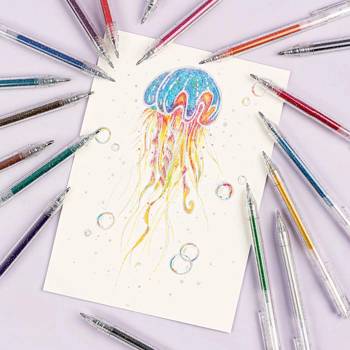 Glitter Gel Pens  18 Colors For Adult Coloring Books Journaling Drawing Scrapbooking And Diy Crafts Retractable Ink Art Work
