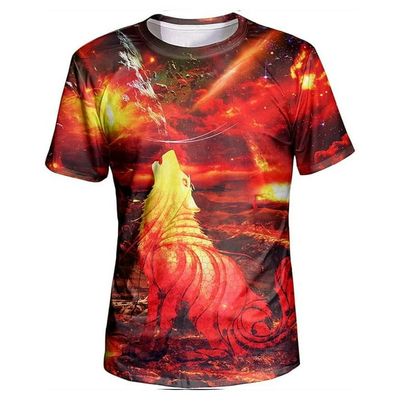 Men Fashion Casual Hip Hop O-neck Short Sleeve Tops Harajuku Animal Men's Summer T-shirts Oversized Tees Shirt Man Clothing