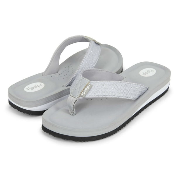 Floopi Women's Sparkly Flip Flops Comfort Beach Sandals W/Arch Support