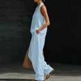 thumbnail image 4 of Iyufng Two Piece Sets for Women Casual Sleeveless Halter Top and Wide Leg Pants Summer Lounge Sets, 4 of 8