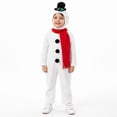 thumbnail image 2 of Ruyang Kids Plush Snowman Jumpsuit Set Long Sleeve Warm Jumpsuit with Scarf Hat Toddler Boys Girls Christmas Party Outfit, 2 of 6