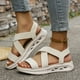 thumbnail image 1 of WILLBEST Sandalias Romanas Con Correa De Hebilla Y Cuñas Sólidas A La Moda Para Mujer, 1 of 6