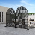 thumbnail image 4 of MAYEERTY Laser-Cut Steel Room Divider, Modern Privacy Partition for Living Space,Diagonal stripes,Black, 4 of 7