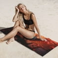 thumbnail image 6 of Picia Sunset Blossoms Phoenix Perch Print Silver Fox Velvet Beach Towel,Quick-Dry Beach Towel,Lightweight Travel Towel,Portable Beach Towels, 6 of 6