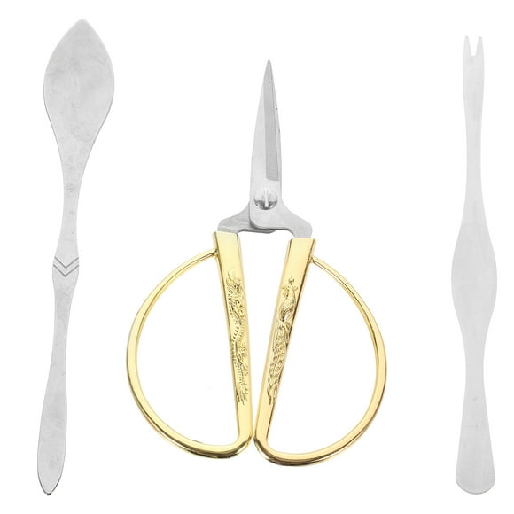 GOOHOCHY Juego de pinzas multifuncionales para comer cangrejos, tenedor y utensilio para el hogar (rojo y plateado)