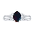 thumbnail image 5 of Rosec Jewels Real Black Opal Diamond Engagement Ring with Bow - (5X7 mm) AAA Quality Black Opal Ring for Women - Ready to Gift, 10K White Gold, US 8.50, 5 of 10