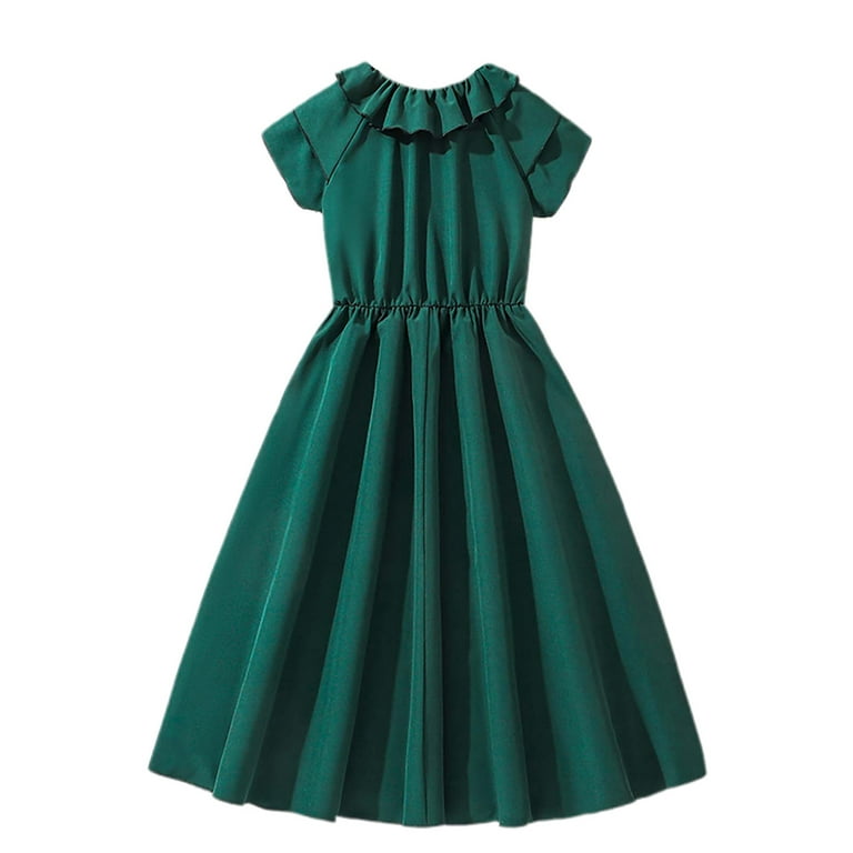 Kiijoy Big Girls Vintage Short Sleeve Empire Waist Dress Solid Casual Princess Dress - Walmart.com Kiijoy Big Girls Vintage Short Sleeve Empire Waist Dress Solid Casual Princess Dress - Walmart.com