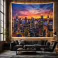 thumbnail image 6 of Metropolitan City Skyline with Twilight Main Rise Buildings, Mystical Fantasy for Space Lovers, Galaxy Room Decor, Housewarming Gift, Tapestry Wall Hanging for Bedroom and Dorm, 6 of 7