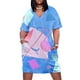 thumbnail image 1 of Vestido holgado con bolsillos azules de estilo retro pop de los años 80 de Memphis, traje de verano para mujer, ropa de mujer, 1 of 7