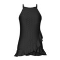 thumbnail image 4 of Royisotas Black Womens Tank Tops Plus Size Casual Sleeveless Summer Camisoles for Women Crew Neck Cutout Solid Color Ruffled Womens Cami Tops, 4 of 9