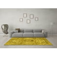 thumbnail image 3 of Ahgly Company Machine Washable Indoor Rectangle Medallion Yellow Traditional Area Rugs, 2' x 4', 3 of 4