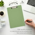 thumbnail image 5 of Coolnut Plain Olivine Solid Color Clipboard, Acrylic Standard A4 Letter Size Clip Board with Low Profile Clip for Office, Classroom, Doctor, Nurse and Teacher, 12.5"x9", 5 of 7