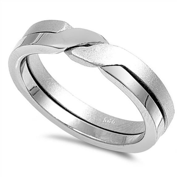 Criss Cross Knot Puzzle Stacking Ring 925 Sterling Silver Band Jewelry Female Male Unisex Size 6