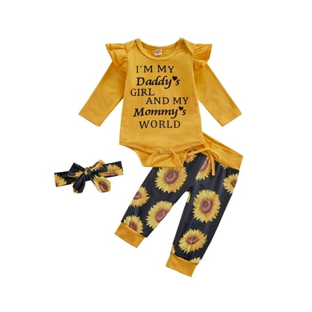 

Baby Girl Romper Pants Head Band Suit Long Sleeve Round Neck Crotch Buttons Tops