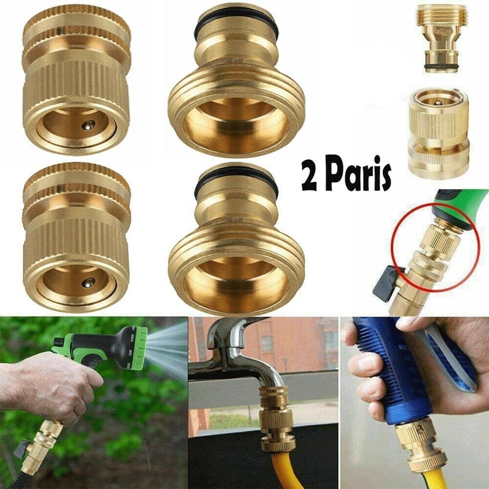 3/4" Garden Water Hose Quick Connector Fit Brass Male Female Connect Fitting New 