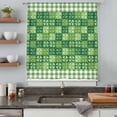 thumbnail image 4 of St Patrick's Day Sheer Curtains 63 Inches Long, Lucky Leaf Shamrock Spring Green Plaid Light Filering Curtains, Breathable Simi Curtain Privacy Drapes for Living Room Bedroom Window Treatment, 4 of 9
