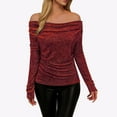 thumbnail image 5 of Shirts for Women Sequins Tops for Women Long Sleeve Red Sparkly Outfits for Women Shiny Tops Evening Wear Tops Holiday Shirts, 5 of 8