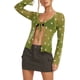 thumbnail image 2 of Sunloudy, blusas de manga larga para mujer, color sólido/bordado de flores/estampado de patrón, blusa estilo cárdigan con lazo frontal, blusas informales Sunloudy moda, 2 of 6