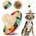 thumbnail image 2 of Mini sombrero de paja para fiesta para mascotas pequeñas/cachorro/gato con ajuste de cuerda de algodón, 2 of 7