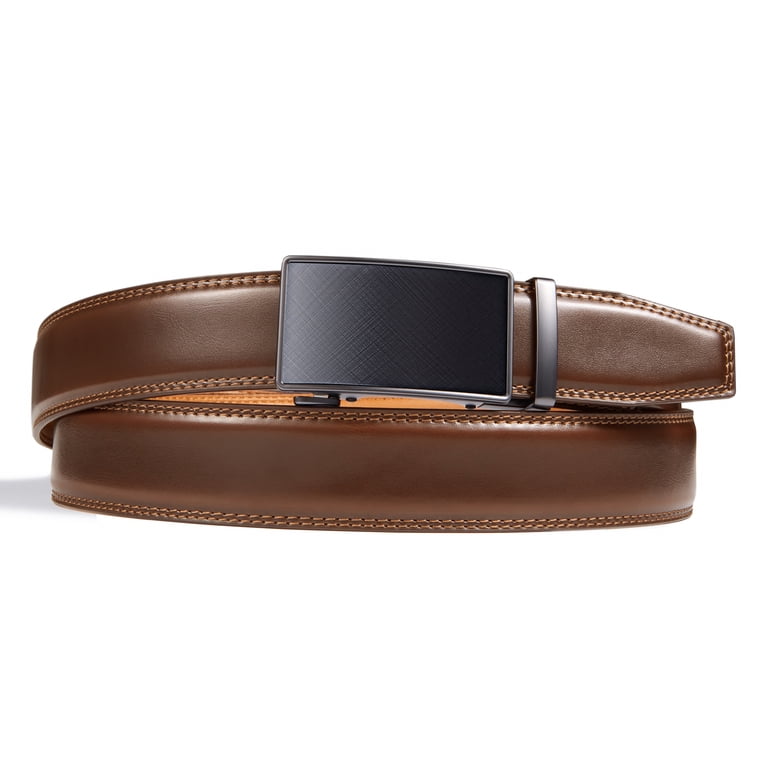 FIANMY Men's Leather Ratchet Belt, Adjustable Buckle photo 6