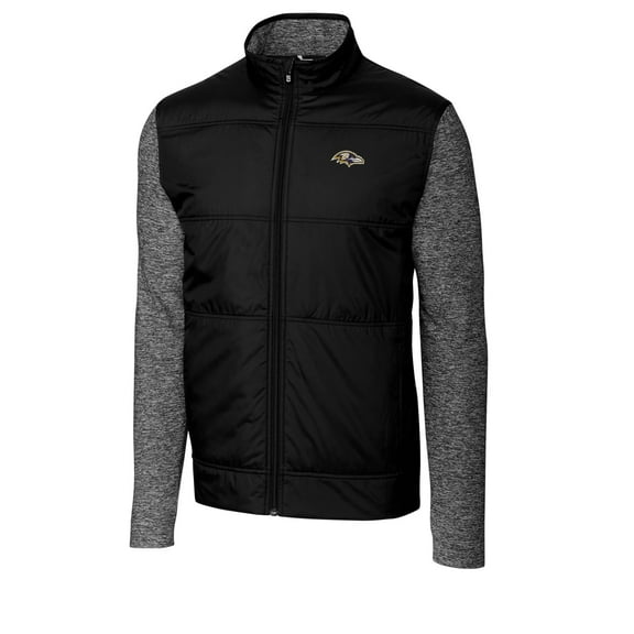 Men's Cutter & Buck Black/Charcoal Baltimore Ravens Stealth Big & Tall Full-Zip Jacket