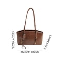 thumbnail image 2 of Yucurem Vintage Shoulder Bags for Women, Trendy Leather Hobo Handbag with Pendant for Work Travel (Brown), 2 of 9