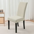 thumbnail image 3 of Skksst Dining Chair Slipcover Jacquard Seat Cover Waterproof Stretch Protectors, Beige, Set of 2, 3 of 7