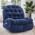 thumbnail image 1 of YSICK Oversized Power Swivel Rocker Recliner Chair with USB Ports Chenille for Living Room,Blue, 1 of 7