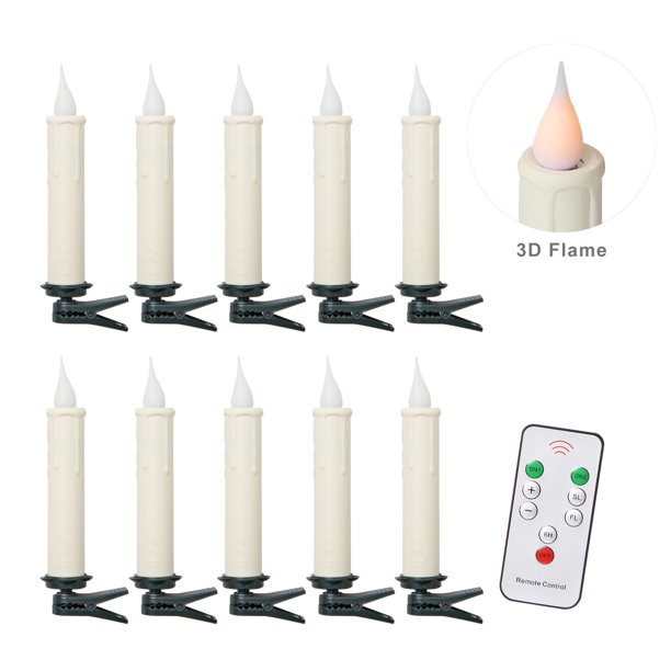 Christmas Led Flameless Candles Clip On Christmas Tree Lights With Remote Control Walmart Com Walmart Com