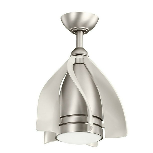Contemporary 15 Inch Ceiling Fan With Light Kit Small Room 5 Blade Brushed Nickel Finish Champagne Etched Cased Com Blade Ceiling Fan Brushed Nickel Finish, 15 Blade Ceiling Fan