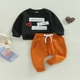 thumbnail image 3 of Bébé Garçon Garçon Fille Valentines Jour Tenues Manches Longues Coeur Sweatshirts Tops Pantalons Longs 2Pcs, 3 of 9