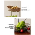 thumbnail image 3 of Bewildely Frutero grande de plástico de tres niveles con soporte de hierro para frutas, aperitivos, postres y verduras. Mostrada Color café de 2 rejillas, 3 of 6