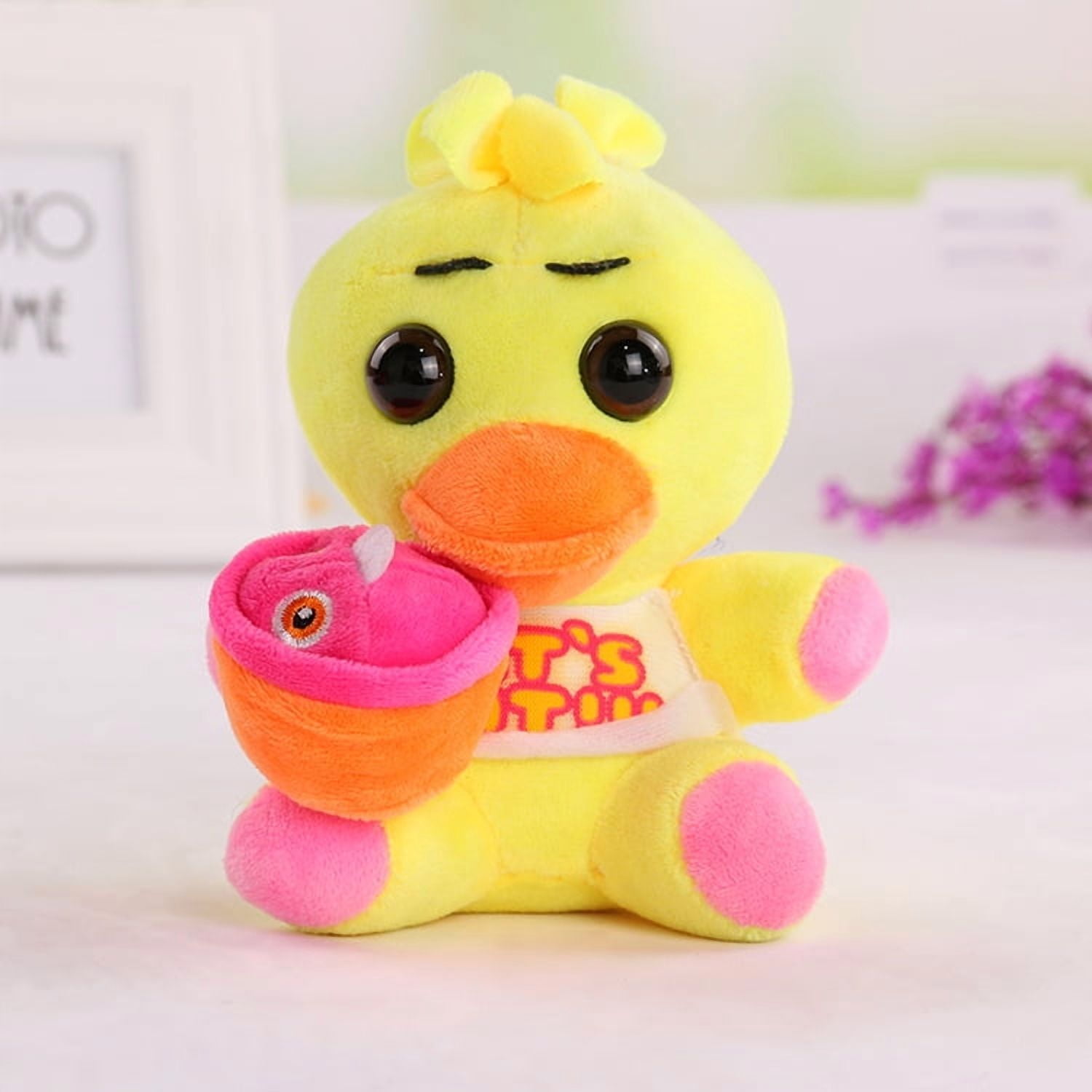 FNAF Nights Plush Toy - Chica Plushies Stuffed Animal Doll - Chica The Chicken Plush Figure Toys for Games Fan, Boys & Girls, 10 Inches