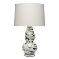thumbnail image 1 of Benjara BM242115 Glass Table Lamp with Double Gourd Design, White & Blue, 1 of 5
