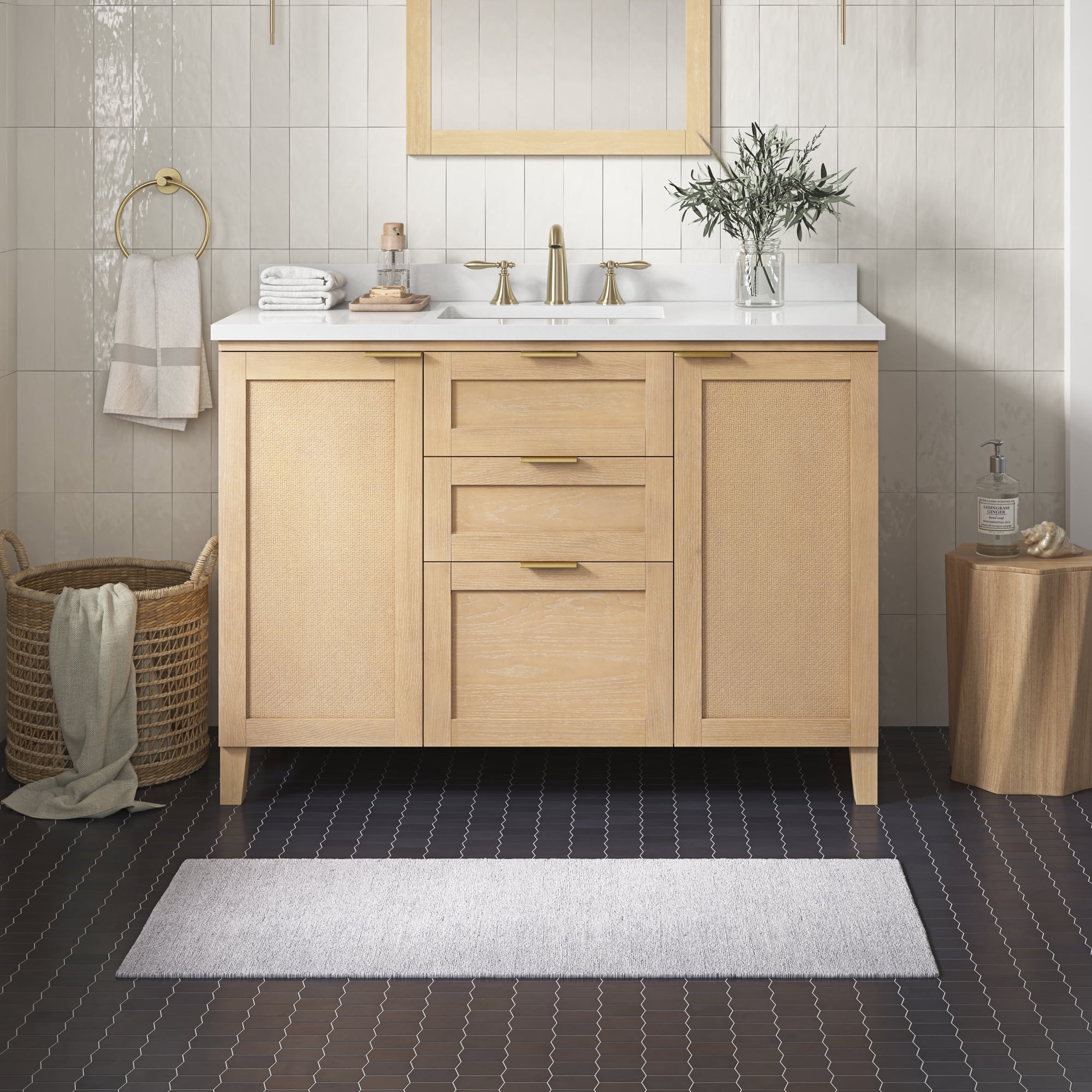 Ove Decors Macy 48 in W x 22 in D Freestanding Bathroom Vanity with Sink, Rustic Ash - Walmart.com