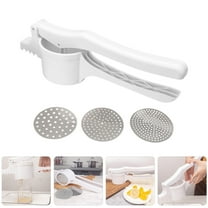 CATIEBYE Stainless Steel Potato Masher for Kitchen, White Handle, Easy to Press, and Versatile, 1 Set