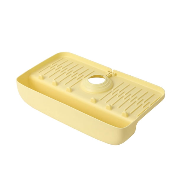 Tapete de recolección de agua para grifo de baño, tapete para grifo para fregadero de cocina, tapete de drenaje detrás del grifo para granja, cocina, Beige