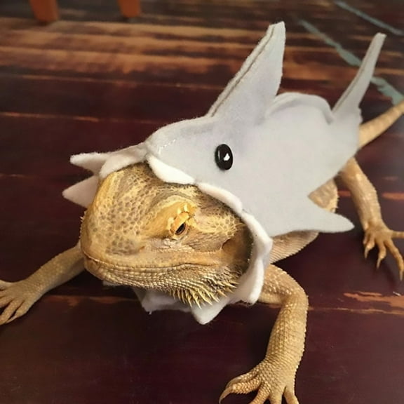 Visland Pet Lizard Costume, Soft Breathable Felt Cloth Cute Funny Shark Shape Clothes for Small Reptile Amphibians Party Cosplay