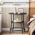 thumbnail image 3 of Atilioo Round Side Table, 2-Tier Sturdy End Table, Nightstand with Steel Frame for Small Space, Black, 3 of 8
