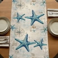 thumbnail image 5 of Table Runners 72 Inches Long Dress Scarves, Teal Starfish Coastal Farmhouse Kitchen/Dining Table Runner, Coffee Tablerunners, Vintage Summer Beach Nautical 13x72 Inch, 5 of 9