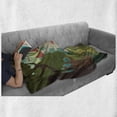 thumbnail image 6 of Fairy Tale Soft Flannel Fleece Blanket, Cartoon Style Fantasy Medieval Castle on a Hill with a Road from the Woodlands, Cozy Plush for Indoor and Outdoor Use, 60" x 80", Multicolor, by Ambesonne, 6 of 6