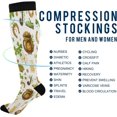 thumbnail image 4 of GZHJMY 1 Pair St. Patrick's Day Clover Compression Socks for Women Men, Knee High Stockings for Athletic Sports,Running,Travel, 4 of 7