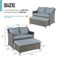 thumbnail image 3 of OC Orange-Casual 2-Piece Outdoor Patio Furniture Wicker Love-seat and Coffee Table Set, with Built-in Storage Bin, Grey Rattan, Grey Cushions, 3 of 7
