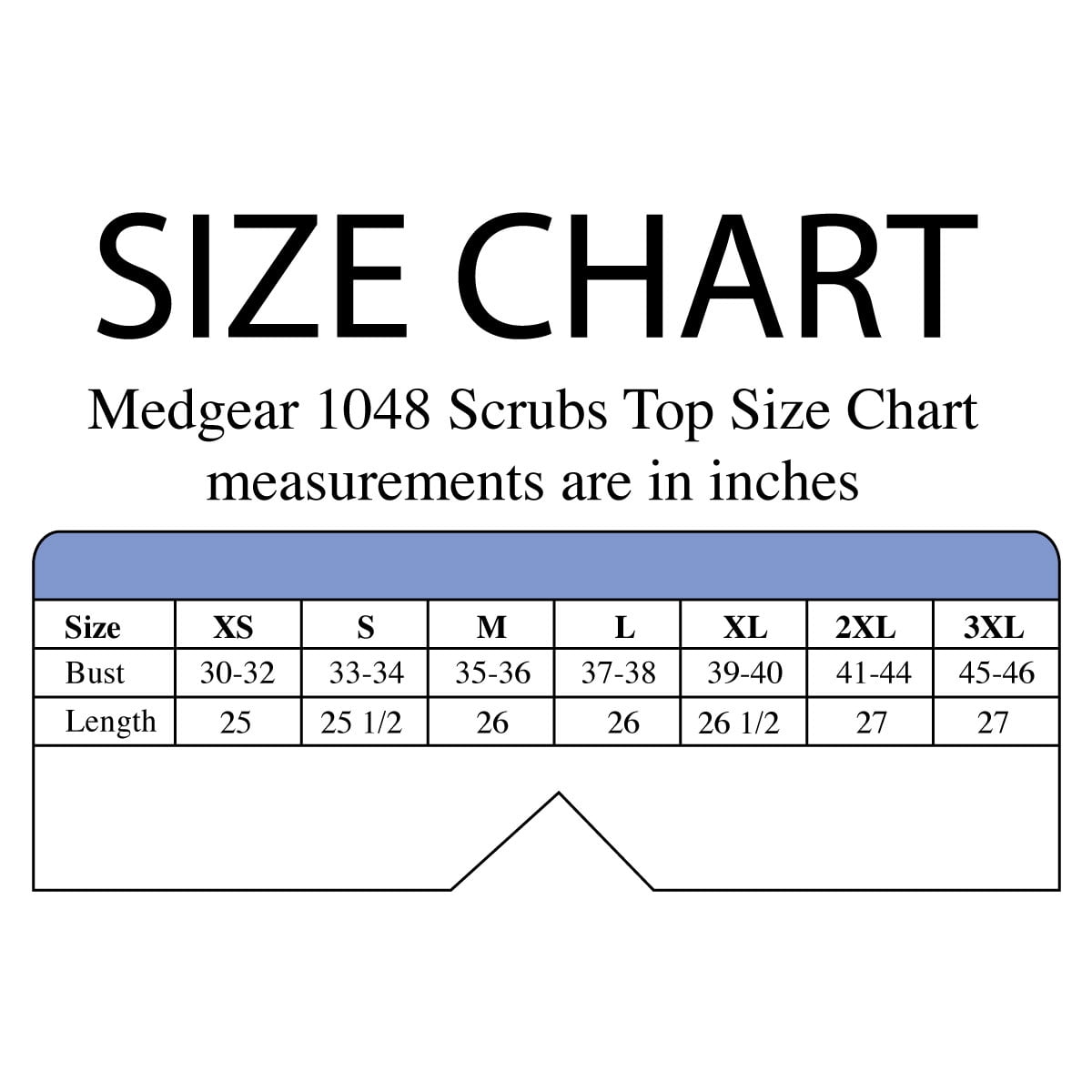 Medgear Scrubs Size Chart