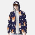 thumbnail image 4 of Goofa Corgi Lying With Moons And Stars Printed Women's UPF 50+ Sun Protection Hoodie Jacket Lightweight Long Sleeve Sun Shirt for Women with Pocket Hiking Outdoor-, 4 of 9