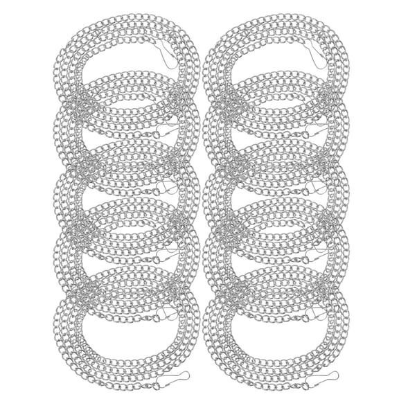 HEMOTON 10 Pcs Decorative Tag Chain 100.00X1.00X0.50CM Silver
