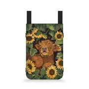 COEQINE Highland Cow Crutch Bag Sunflower Large Capacity Crutch Storage Bag with Front Pockets and Drink Holder Medical Crutch Accessories Forearm Crutch Bag Pouch for Elderly
