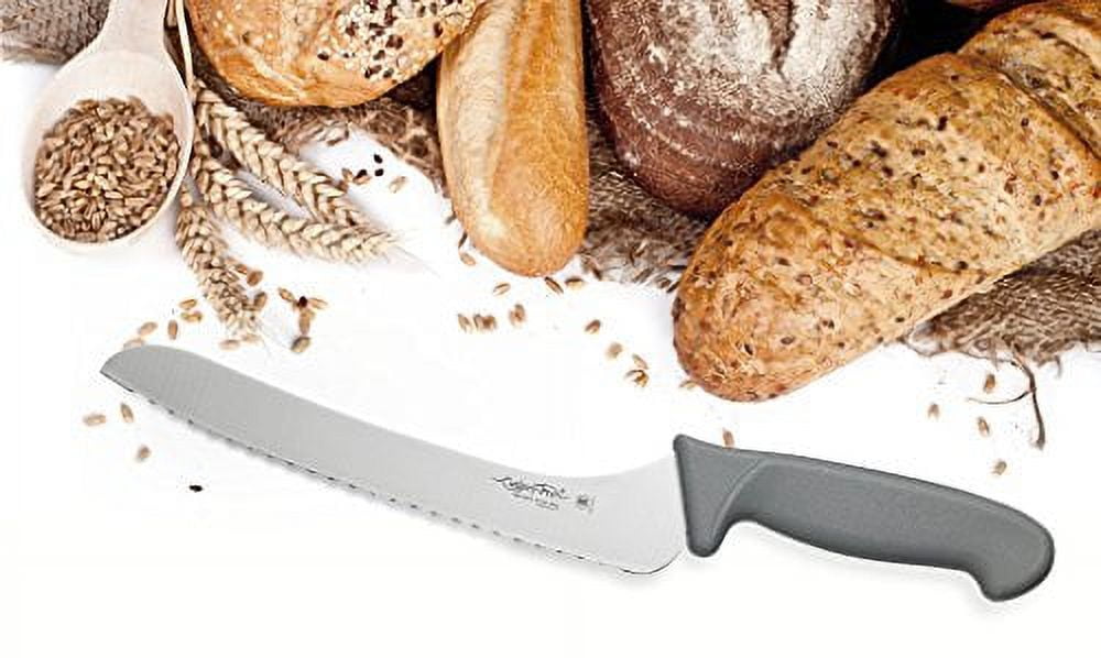 Cutlery-Pro Gourmet Chef Offset Bread Knife, Cat Cora Approved, NSF, German Carbon Steel, 9-Inch Blade
